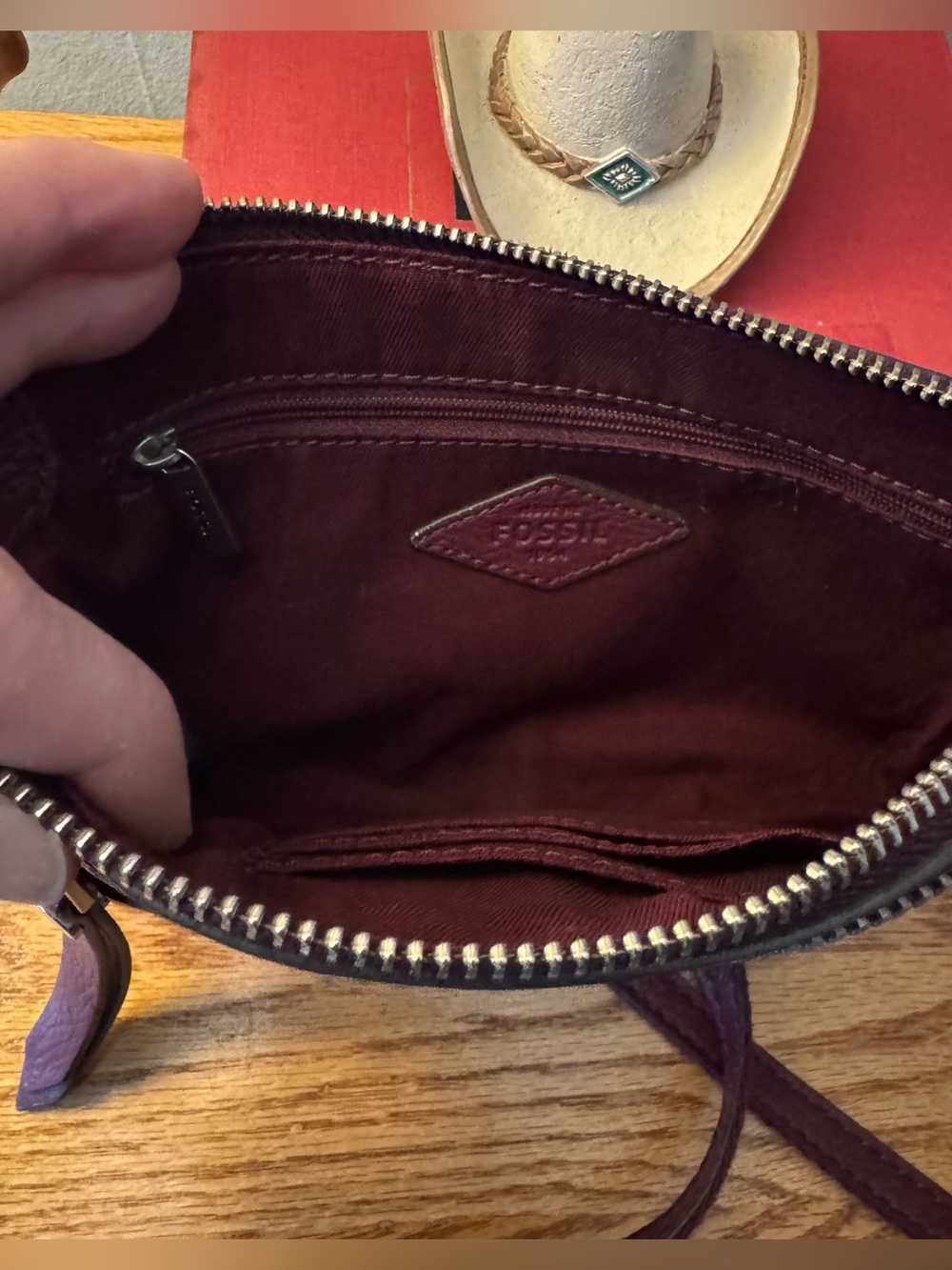 Fossil Women's Crossbody Bag - Burgundy - Picture 4 of 5